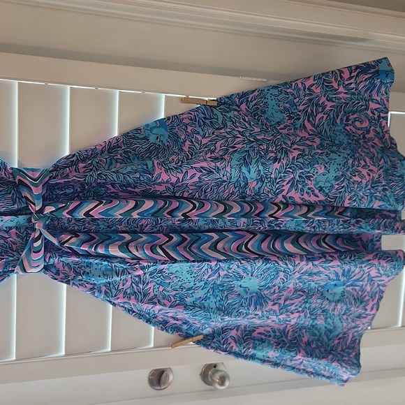 Lilly Pulitzer Chrisella Shirtdress Bermuda Blue You Grow Sz 2 - Picture 6 of 10